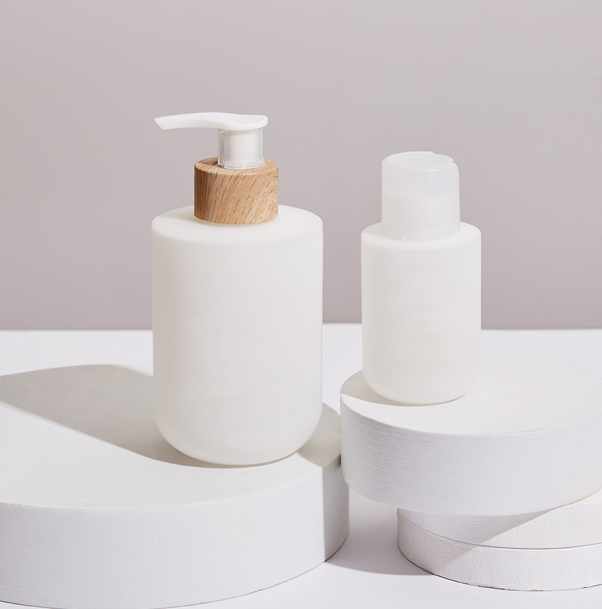 frosted cosmetic bottles